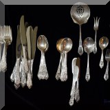 S01. Rosepoint by Wallace sterling silver flatware set. 